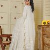 Elegance White Chiffon Embroidered Suit - Image 6