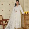 Elegance White Chiffon Embroidered Suit - Image 3