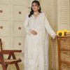 Elegance White Chiffon Embroidered Suit