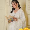 Elegance White Chiffon Embroidered Suit - Image 2